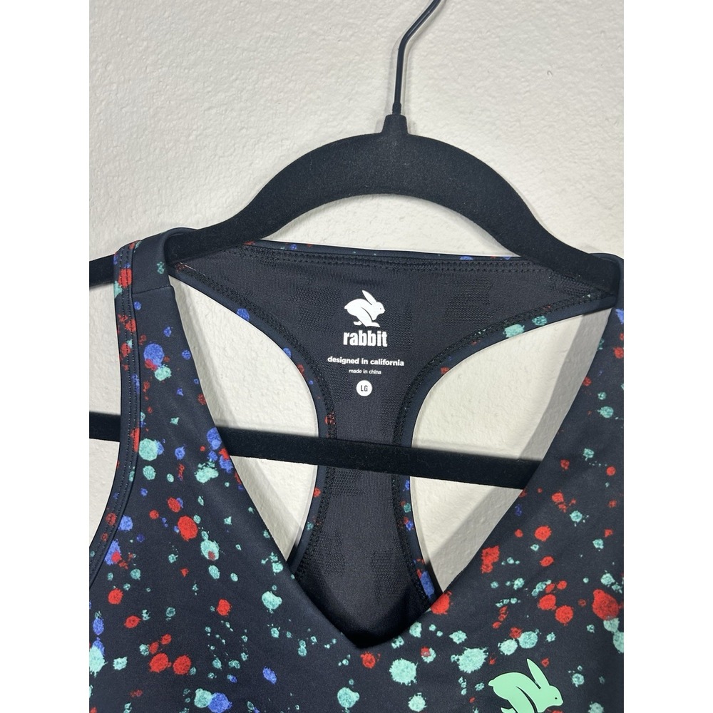 NEW Rabbit Running Go Time Crop Stretch Limo Splatter Women Large Workout Yoga - Picture 10 of 16